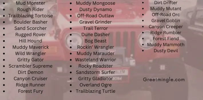 funny jeep names